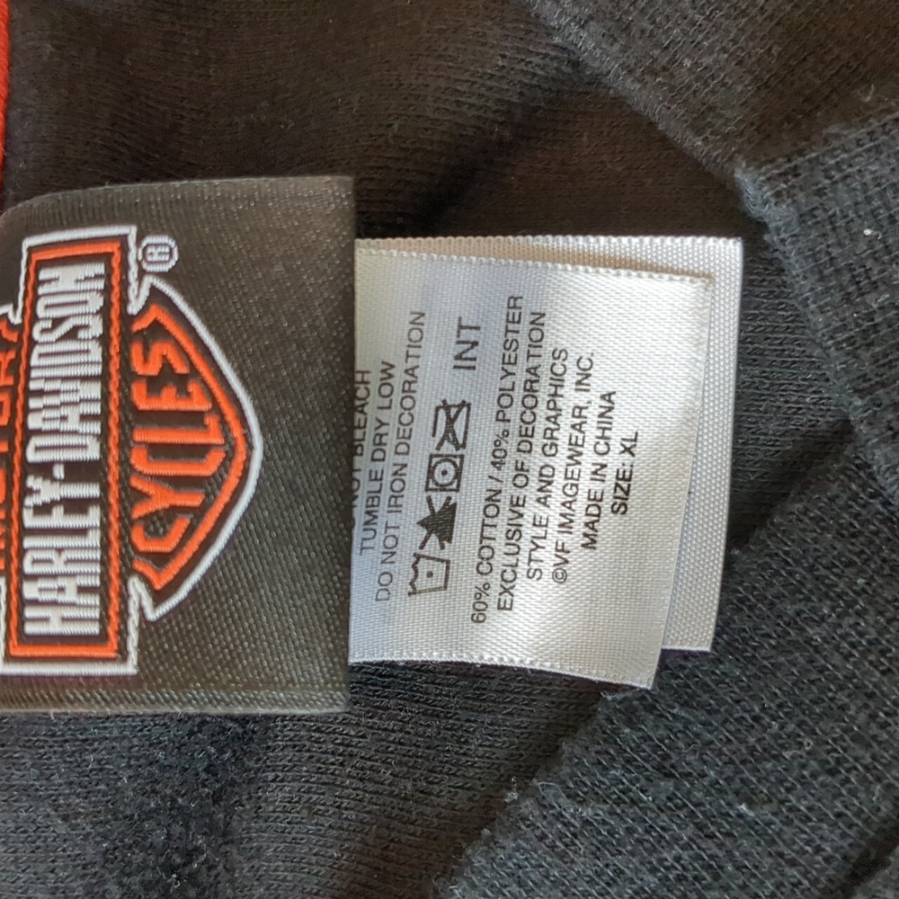 Harley-Davidson Black and Orange pullover Sweatshirt - Picture 14 of 16
